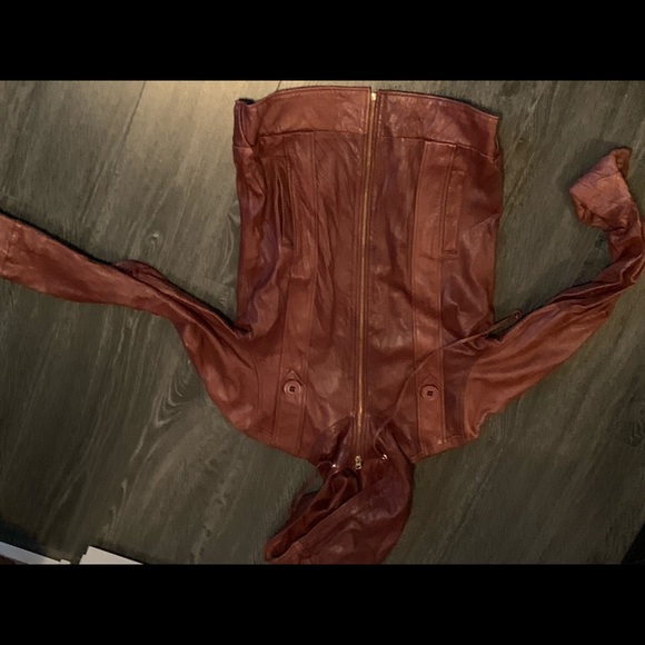 Camel Lambskin Leather Jacket - Picture 2 of 7